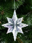 Iridescent 8 Point Star Of Bethlehem Christmas Tree Hanging Decoration - 12cm