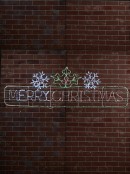 Framed Merry Christmas Red, Green & Cool White LED Twinkle Light Display - 2m