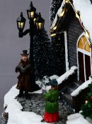 Winter Church LED Christmas Village Scene With Animated Bell & Tree - 35cm