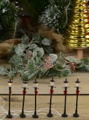 6x 10cm Illuminated Street Lamp Posts Christmas Village Figurines