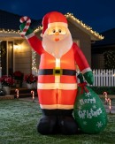 2.4m Large Santa With Sack & Candy Cane | LED Outdoor Inflatable