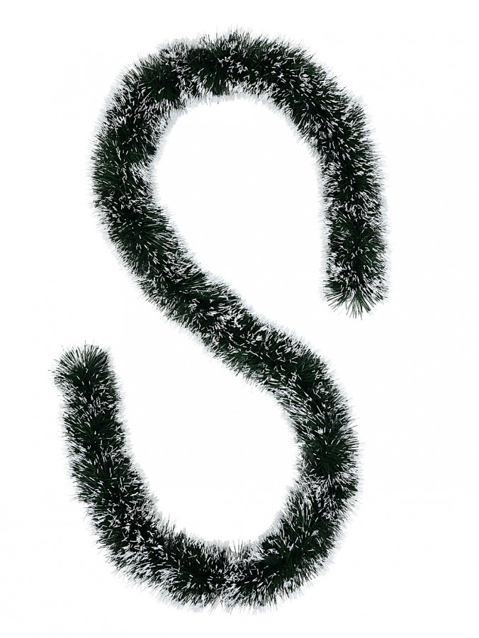 Premium 6ply Frosted Snow Tipped Spruce Tinsel Garland | 2.7m x 15cm