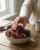 Natural Large Copper Glittered Pinecones | 200g