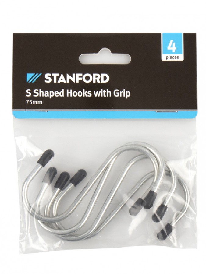 4x 75mm S Shaped Hooks With Grip Christmas Decorating Accessory