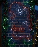 78cm Jolly Posing Santa On Black Frame Outdoor LED Light Display