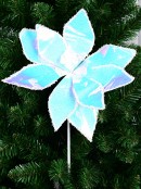 55cm Iridescent Glossy & Shiny Poinsettia Flower Long Christmas Stem