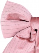Large Pink Velour Christmas Bow With Silver Glitter Display Decoration - 40cm