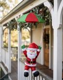 1.2m Parachuting Nylon Santa With Backpack Outdoor Decoration