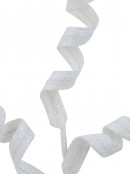 White Curly Ribbon Glitter Spray Stem With Posable Iridescent Branchlets | 60cm