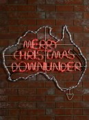 Red & White Merry Christmas Down Under Aussie Rope Light Silhouette - 1.1m