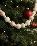 Cream Pearl & Natural Wood Radiant Beaded Garland | 1.8m