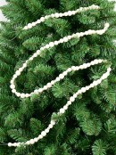1.8m Faux Cream Pearls & Natural Wood Christmas Bead Garland