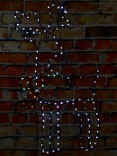 Reindeer With Twinkle Scarf On Black Frame Outdoor LED Light Display | 60cm