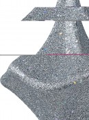 22cm Silver Glitter & Sequin Diamond Finial Hanging Ornament