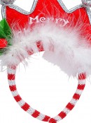 Merry Christmas With Holly Leaf & Berry Tiara Headband - One Size Fits Most