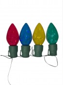 Large C9 Bulb LED Garden Solar Stake Lights - 4 x 47cm