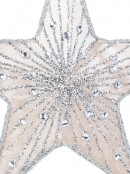 Silver Glitter & With Champagne Christmas Star Hanging Decoration - 19cm