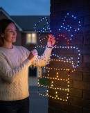 60cm Santa Stuck In Chimney On Black Frame Outdoor LED Light Display