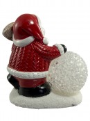 Ceramic Snowman With LED Acrylic Snowball - 12cm