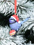 75mm Splendid Fairywren With Bauble Resin Christmas Tree Ornament