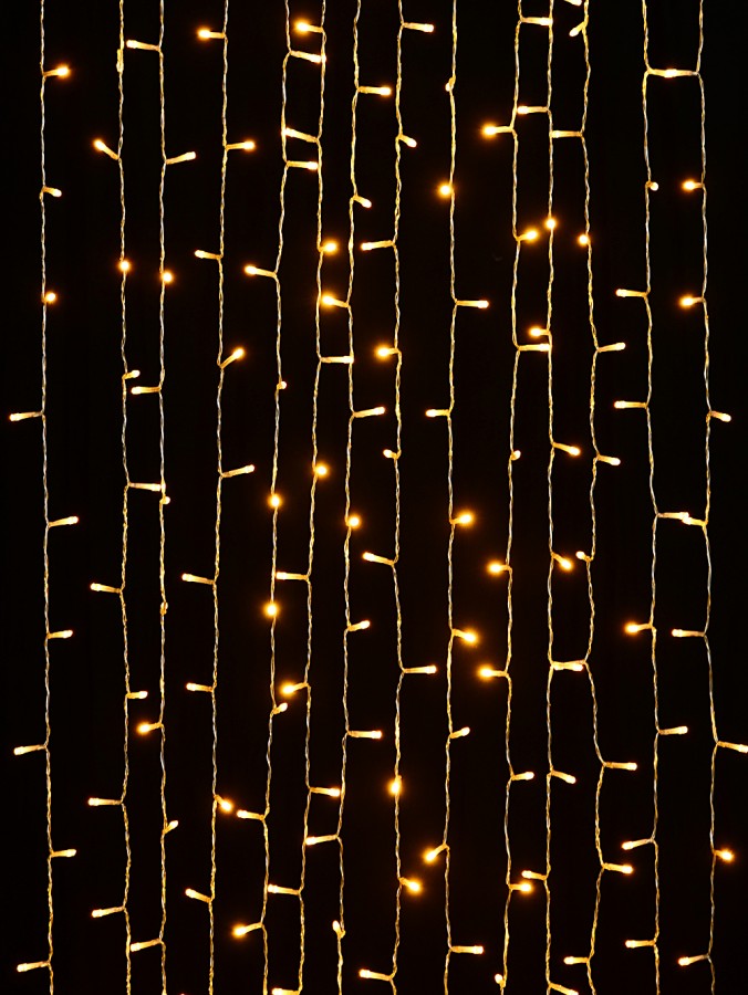 1200 Warm White LED Curtain Light 8 Function With Timer | 6m x 3m