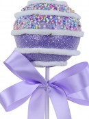 Pastel Purple Cupcake Bauble Stem With Iridescent Frosting & Satin Bow | 54cm
