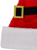 Felt Christmas Santa Hat With Black Belt & Gold Buckle Decoration - 42cm