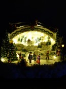 Illuminated & Animated Ice Skating Winter Christmas Eve Scene - 32cm