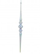 Gloss White Iridescent Christmas Icicle Decorations - 2 x 17cm