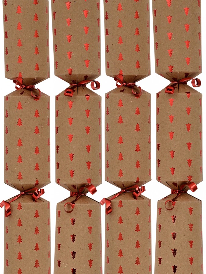 Red Christmas Tree Design On Kraft Paper Look Bon Bons - 50 x 30cm