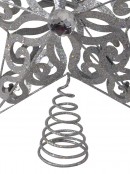Silver Filigree 3D Star Tree Top Decorations - 23cm