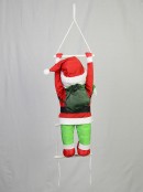 Padded Christmas Elf Climbing Ladder Outdoor Hanging Decoration - 87cm