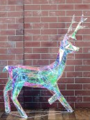 Iridescent Holographic & Cool White LED Standing Reindeer Light Display - 1.4m