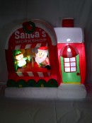 Inflatable & Illuminated Santa's Workshop With Christmas Elf - 1.5m