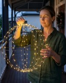 50cm Outdoor 3D Hanging Black Sphere LED Cage Light Display