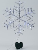 Cool White LED Stellar Dendrite Snowflake Christmas Tree Top Decoration - 29cm