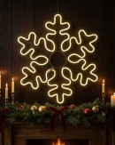 58cm Snowflake Outdoor Christmas Warm White Neon LED Display