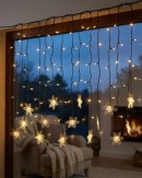 90 Warm White LED Icicle Lights With Snowflakes | 2.1m