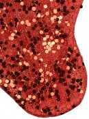 Mini Red Sequin Christmas Stocking Decorations - 6 x 15cm