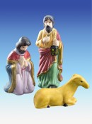 3D Wooden Stable Nativity Scene With Porcelain Figurines - 33cm