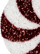 Red & White Tinsel Fabric Candy Cane Swirl Christmas Lollipop Stem - 66cm