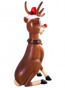 Cute Sitting Resin Reindeer Life Size Christmas Decoration Ornament - 1.1m