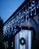 360 Snowing Cool White LED Icicle Lights 5 Speed With Static | 8m