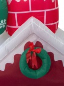 Santa With Sack In Chimney On Rooftop Illuminated Inflatable - 1.5m