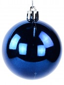 Blue Assorted Glitter, Matte & Metallic Christmas Bauble Decorations - 6 x 60mm