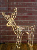 Warm White LED Large Standing Reindeer Bull 3D Rope Light Silhouette - 1.1m