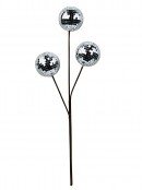 46cm Silver Reflective Mirror Ball Spray Long Christmas Stem