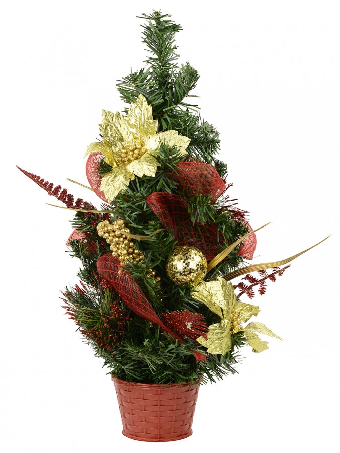Assorted Red & Gold Decoration Table Top Tree - 52cm