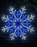 84cm Dynamic Layered Snowflake Outdoor Blue & Cool White LED Light Display