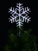 29cm Cool White LED Stellar Dendrite Christmas Snowflake Tree Top Decoration